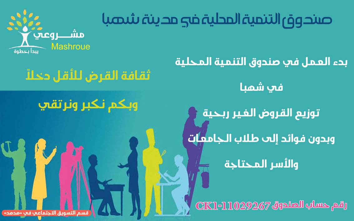 صندوق التنمية المحلية في مدينة شهبا -  - جريدة هدهد الإعلانية